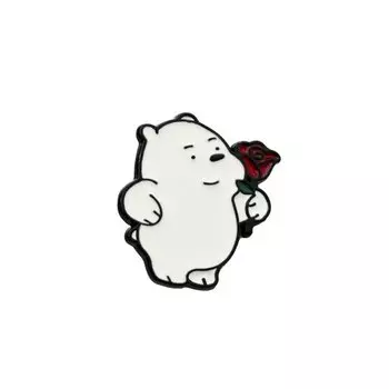 Металлический значок Krumpy Socks Мишка и цветок