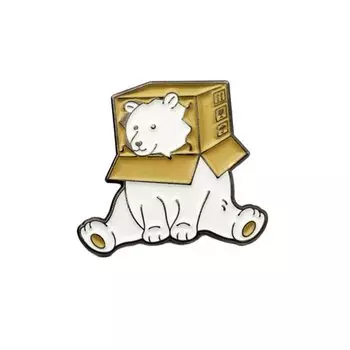 Металлический значок Krumpy Socks Мишка в коробке