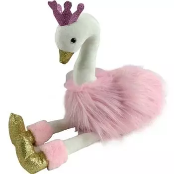 Мягкая игрушка Abtoys «Лебедь» с карабином, 9 см, розовая
