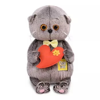 Мягкая игрушка Budi Basa BB-096 Басик Baby с желтым бантиком и сердечком, 20 см