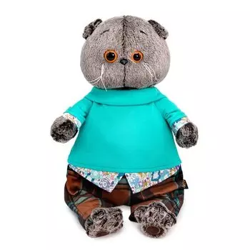 Мягкая игрушка Budi Basa Ks19-187 Басик в штанах в клетку, 19 см