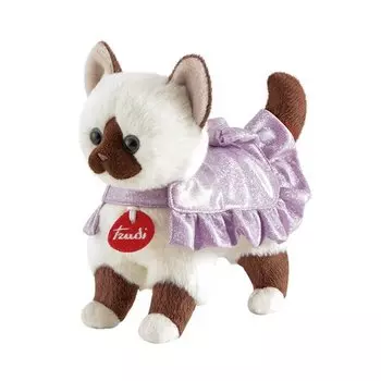 Мягкая игрушка Бурманская кошка в платье, 10 х 19 х 23 см