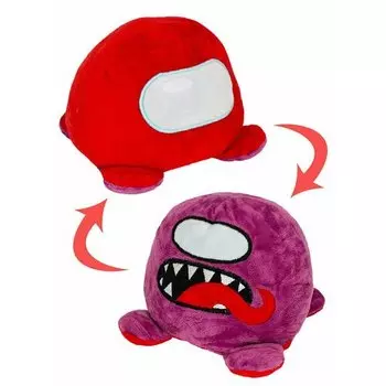 Мягкая игрушка-перевертыш Among Us, фиолетово-красная