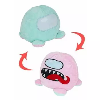 Мягкая игрушка-перевертыш Among Us, розово-голубая