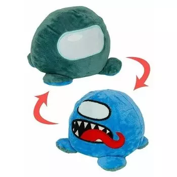 Мягкая игрушка-перевертыш Among Us, сине-зеленая