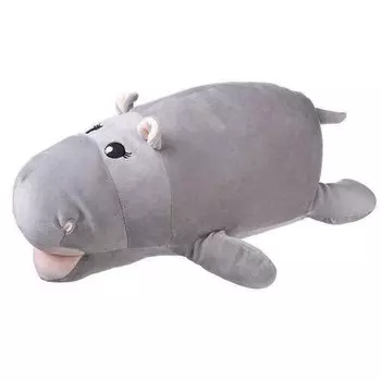 Мягкая игрушка "Бегемот", серый, 45 см