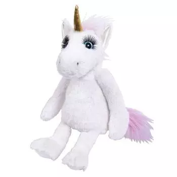 Мягкая игрушка "Реснички. Единорог", белая, 20 см