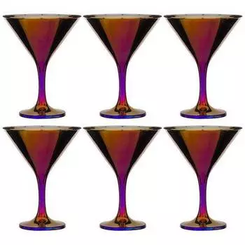 Набор бокалов для мартини Lefard Королевская Фуксия, 190 мл, 6 шт