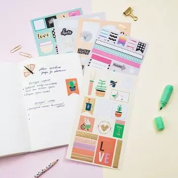 Набор бумажных наклеек Meshu Golden shine, 5 шт