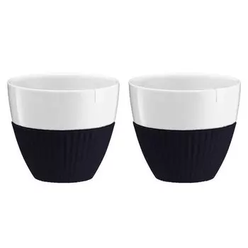 Набор чайных стаканов "Anytime", 300 мл, черно-белый