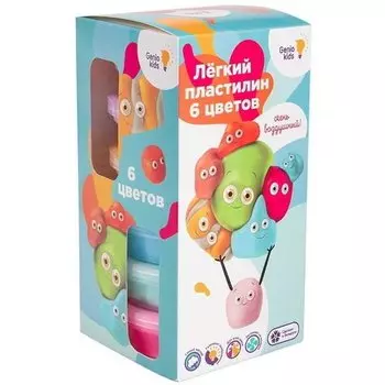 Набор для детской лепки "Лёгкий пластилин", 6 цветов
