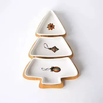 Набор для закусок MyataShop Пряничное Рождество, в виде елочки