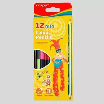 Набор двусторонних цветных карандашей Keyroad, 12 карандашей, 24 цвета