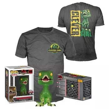 Набор фигурка + футболка Funko POP and Tee: Jurassic Park: Clever Raptor(GR/TRL)(S) 47628