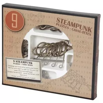 Набор Hanayama Стимпанк 9 головоломок, коричневый