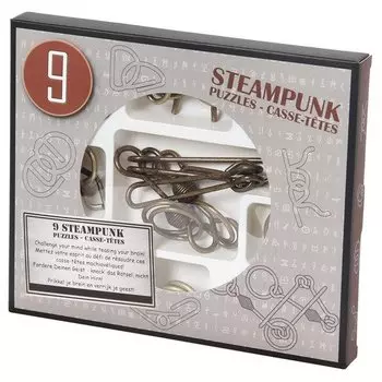 Набор Hanayama Стимпанк 9 головоломок, серый