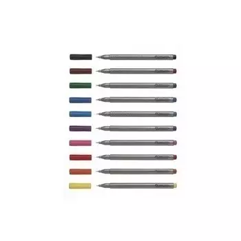 Набор капиллярных ручек в футляре Faber Castell Grip, 10 цветов