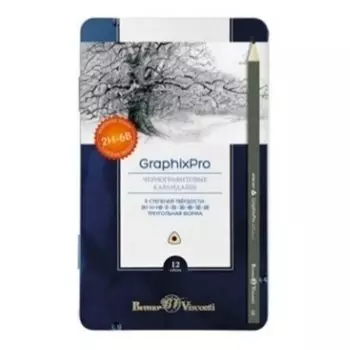 Набор карандашей чернографитных "Graphix PRO", 2H-6B