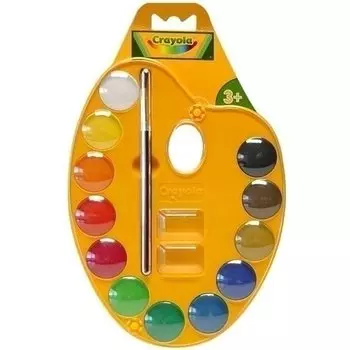 Набор красок Crayola, 12 цветов, с кисточкой