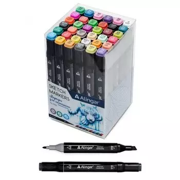 Набор маркеров для скетчинга Alingar AL7240, базовые цвета, 36 шт.