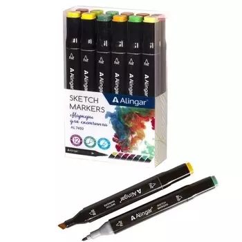 Набор маркеров для скетчинга Alingar AL7492, лесные, 12 шт.