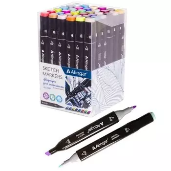 Набор маркеров для скетчинга Alingar AL7497, основные цвета, 36 шт.