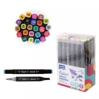Набор маркеров для скетчинга Mazari Fantasia Main Colors, 24 шт