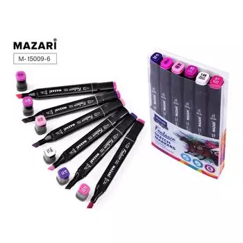 Набор маркеров для скетчинга Mazari Fantasia Purple colors, 6 шт