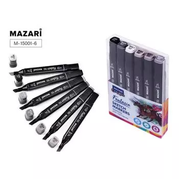 Набор маркеров для скетчинга Mazari Fantasia Warm grey, 6 шт
