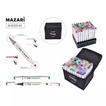 Набор маркеров для скетчинга Mazari Fantasia White, 80 шт