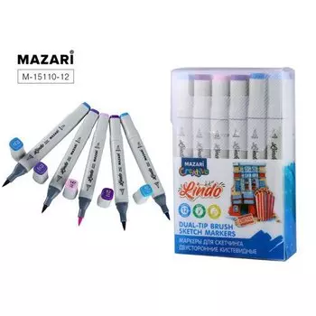 Набор маркеров для скетчинга Mazari Lindo Lavander colors, 12 шт