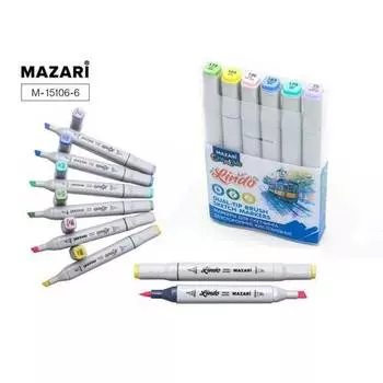 Набор маркеров для скетчинга Mazari Lindo Pastel colors, 6 шт