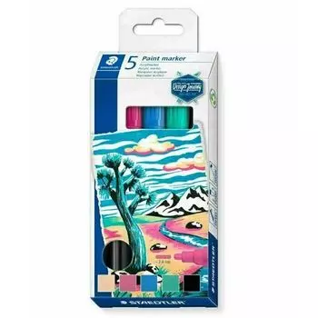 Набор маркеров Staedtler Lumocolor, 2,4 мм, 5 цветов