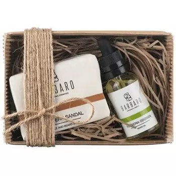 Набор: масло для бороды "Barbaro", 30 мл + мыло для лица и бороды "Eastern sandal", 90 г