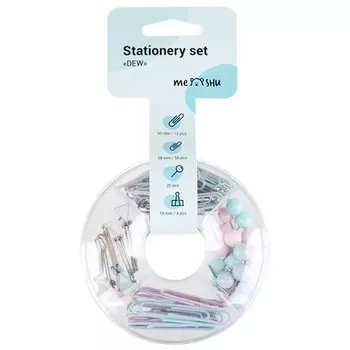 Набор мелкоофисных принадлежностей Meshu Dew, 89 предметов, пастельные цвета