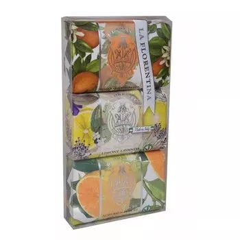 Набор мыла La Florentina Лимон и Лаванда/Средиземноморский апельсин/Цитрус, 600 г