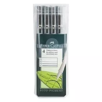 Набор ручек капиллярных Faber Castell Ecco Pigment, 4 шт