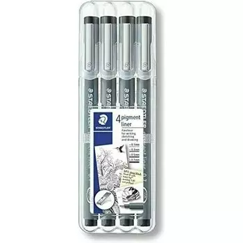 Набор ручек-линеров Staedtler black, 4 штуки