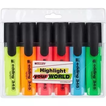 Набор текстмаркеров, 6 цветов