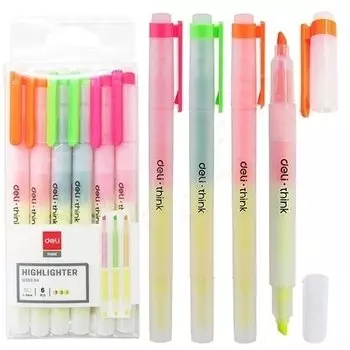 Набор текстовыделителей "Delight", 1-3 мм, 3 цвета, 6 шт.