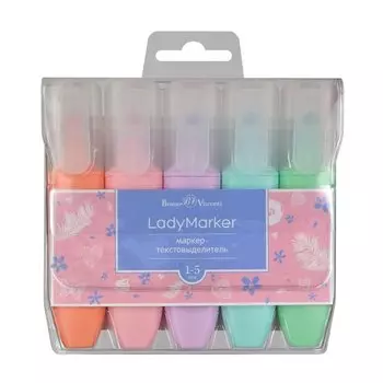Набор текстовыделителей "LadyMarker", 6 цветов