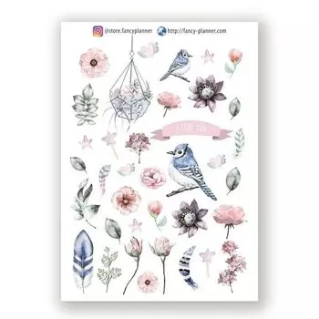 Наклейки для ежедневника Fancy Planner "Птички"
