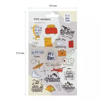 Наклейки ПВХ Meshu Adventure Time, 10 х 21 см, 24 наклейки