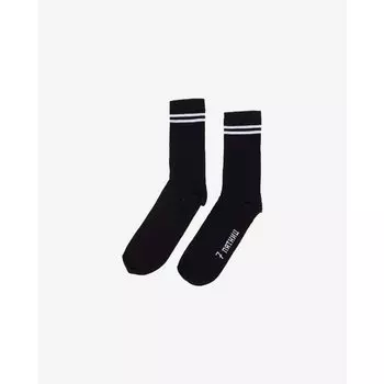 Носки 7 пятниц Две полоски, черные, 41-46