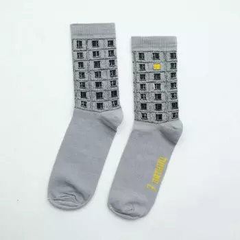 Носки 7 пятниц Панельки, 35-40, серые
