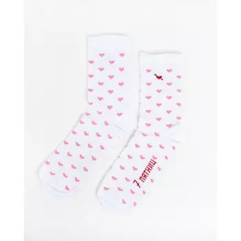 Носки 7 пятниц Сердечки, 35-40, белые