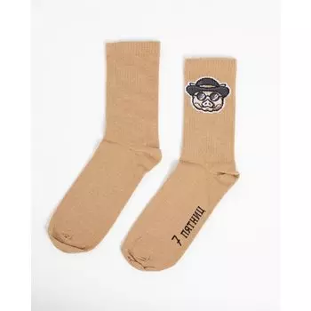 Носки 7 пятниц Свинка в очках, 35-40, карамельные