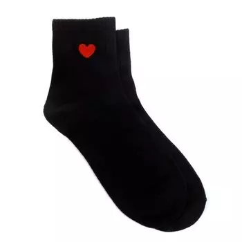 Носки Krumpy "Harajuki. Сердечко" 35-40, чёрные
