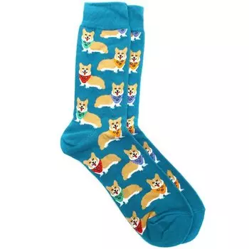 Носки Krumpy Socks Корги, 37-44, голубые