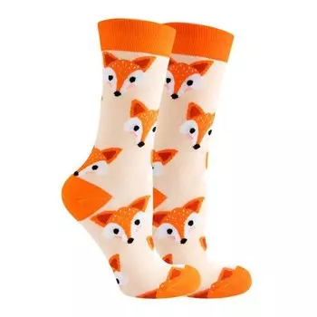 Носки Krumpy Socks Niceee Лисы, 35-40, бежевый